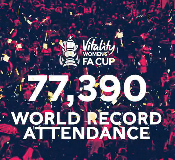 77390人，女足足总杯决赛创女子国内俱乐部比赛上座人数世界纪录