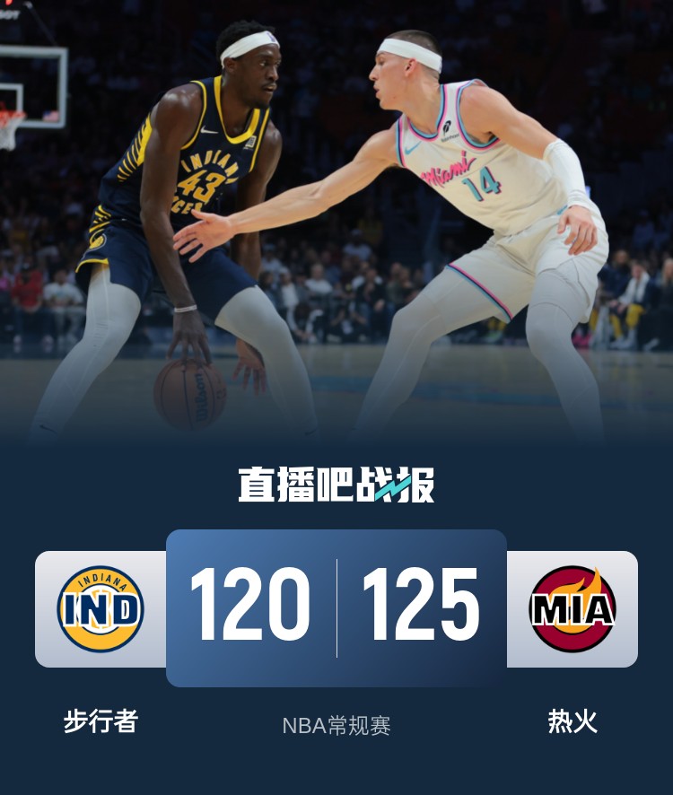 🏀希罗29+7 维金斯缺阵 西亚卡姆36+6 热火力克步行者