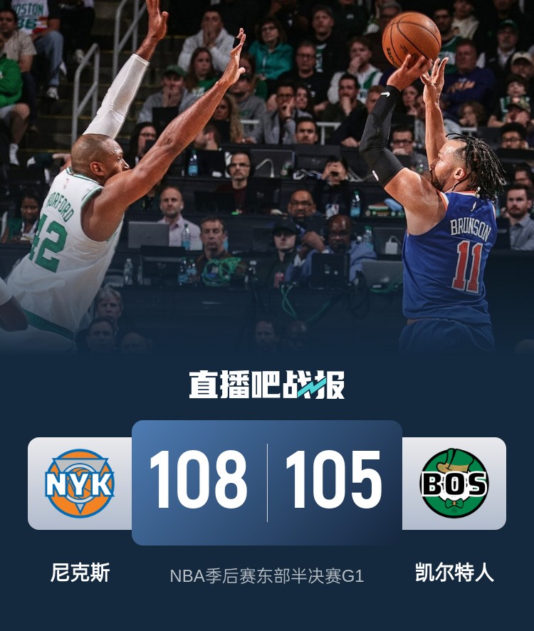 🏀大头&OG合砍58分 绿军三分60投45铁 尼克斯20分逆转加时取胜