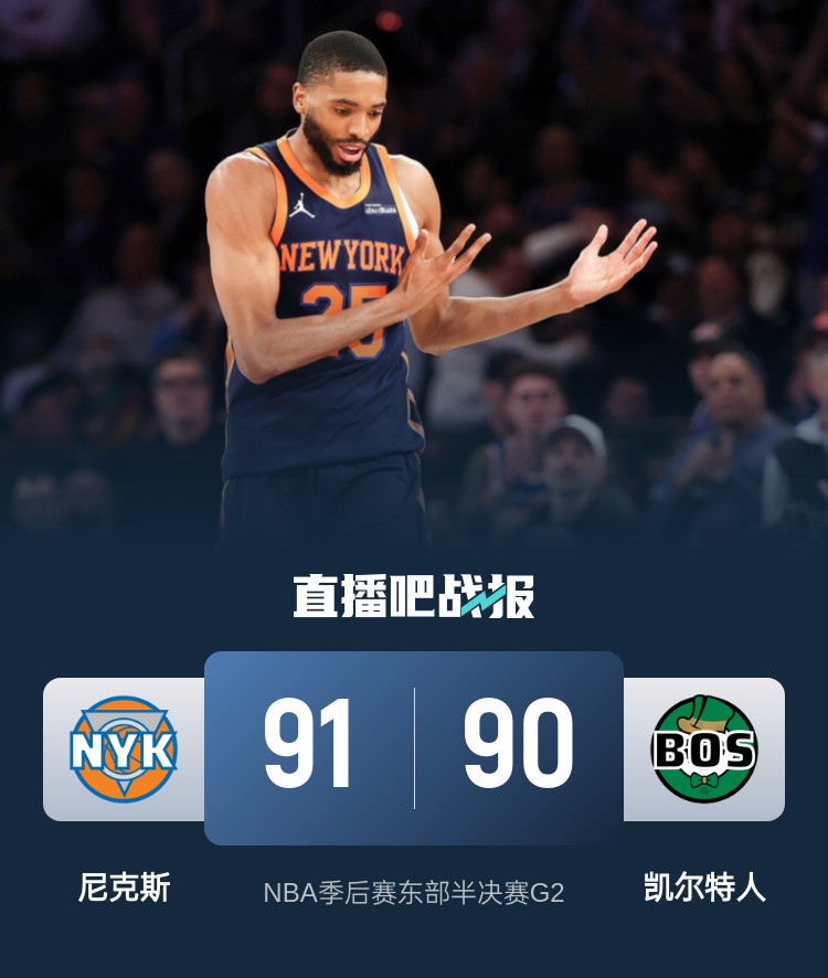 🏀再次20分逆转！大桥致胜抢断 双探花42中13 尼克斯2-0绿军