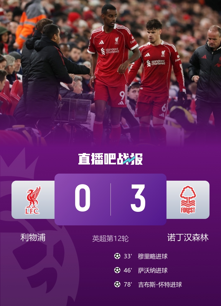 【第一手资讯】早报：7轮6负跌至第11！苦不苦还是⚾得看利物浦(图2)